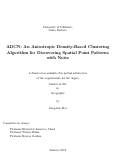 Cover page: ADCN: An Anisotropic Density-Based Clustering Algorithm for Discovering Spatial Point Patterns with Noise