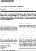 Cover page: The Origin and Prevention of Pandemics