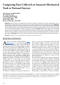 Cover page: Comparing Data Collected on Amazon's Mechanical Turk to National Surveys