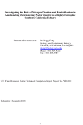 Cover page: Investigating the Role of Nitrogen Fixation and Denitrification in Ameliorating Deteriorating Water Quality in a Highly Eutrophic Southern California Estuary