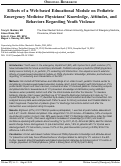 Cover page: Effects of a Web-based Educational Module on Pediatric Emergency Medicine Physicians’ Knowledge, Attitudes, and Behaviors Regarding Youth Violence