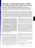 Cover page: Association of common genetic variants in GPCPD1 with scaling of visual cortical surface area in humans.