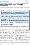 Cover page: Nicotinic Acid Receptor Abnormalities in Human Skin Cancer: Implications for a Role in Epidermal Differentiation