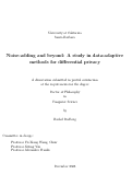 Cover page: Noise-adding and beyond: A study in data-adaptive methods for differential privacy