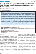 Cover page: Towards Predictive Computational Models of Oncolytic Virus Therapy: Basis for Experimental Validation and Model Selection