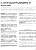 Cover page: The Role of Medical Education in Reducing Health Care Disparities: The First Ten Years of the UCLA/Drew Medical Education Program