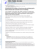 Cover page: Examining the Association of Food Insecurity and Being Up-to-Date for Breast and Colorectal Cancer Screenings.