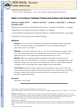 Cover page: Daily Concordance Between Parent and Adolescent Sleep Habits