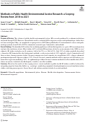 Cover page: Methods in Public Health Environmental Justice Research: a Scoping Review from 2018 to 2021.