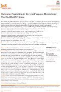 Cover page: Outcome Prediction in Cerebral Venous Thrombosis: The IN-REvASC Score.