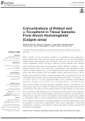 Cover page: Concentrations of Retinol and α-Tocopherol in Tissue Samples From Anna's Hummingbirds (<i>Calypte anna</i>).