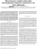 Cover page: Microstructure evolution of tin under electromigration studied by synchrotron X-Ray 
micro-diffraction