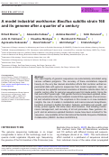 Cover page: A model industrial workhorse: Bacillus subtilis strain 168 and its genome after a quarter of a century