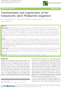 Cover page: Transformation and regeneration of the holoparasitic plant Phelipanche aegyptiaca