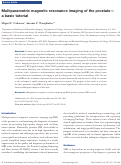 Cover page: Multiparametric magnetic resonance imaging of the prostate—a basic tutorial