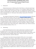 Cover page: Construction Delays: Quantifying Time Loss inActive Transportation Program Funded Projects