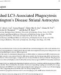 Cover page: Diminished LC3-Associated Phagocytosis by Huntington’s Disease Striatal Astrocytes