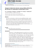 Cover page: Changes in behavioral outcomes among children affected by HIV: Results of a randomized controlled trial in China