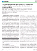 Cover page: The Alzheimer's disease–protective CD33 splice variant mediates adaptive loss of function via diversion to an intracellular pool