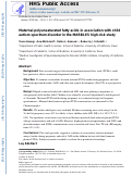 Cover page: Maternal polyunsaturated fatty acids and risk for autism spectrum disorder in the MARBLES high-risk study