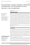 Cover page: Anti-interleukin-2 receptor antibodies—basiliximab and daclizumab—for the prevention of acute rejection in renal transplantation