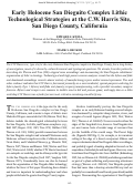 Cover page: Early Holocene San Dieguito Complex Lithic Technological Strategies at the C.W. Harris Site, San Diego County, California