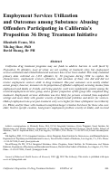 Cover page: Employment Services Utilization and Outcomes among Substance Abusing Offenders Participating in California’s Proposition 36 Drug Treatment Initiative