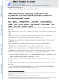 Cover page: The Study on Stress, Spirituality, and Health (SSSH): Psychometric Evaluation and Initial Validation of the SSSH Baseline Spirituality Survey