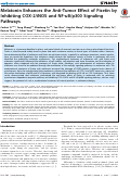 Cover page: Melatonin Enhances the Anti-Tumor Effect of Fisetin by Inhibiting COX-2/iNOS and NF-κB/p300 Signaling Pathways