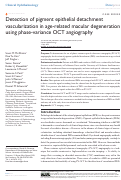 Cover page: Detection of pigment epithelial detachment vascularization in age-related macular degeneration using phase-variance OCT angiography