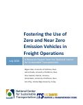 Cover page of Fostering the Use of Zero and Near Zero Emission Vehicles in Freight Operations