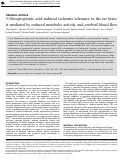 Cover page: 3-Nitropropionic Acid-Induced Ischemia Tolerance in the Rat Brain is Mediated by Reduced Metabolic Activity and Cerebral Blood Flow