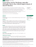 Cover page: Vamorolone trial in Duchenne muscular dystrophy shows dose-related improvement of muscle function.