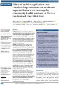 Cover page: Effect of mobile application user interface improvements on minimum expected home visit coverage by community health workers in Mali: a randomised controlled trial