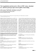 Cover page: The longitudinal and interactive effects of HIV status, stimulant use, and host genotype upon neurocognitive functioning