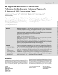 Cover page: An Algorithm for Sellar Reconstruction Following the Endoscopic Endonasal Approach: A Review of 300 Consecutive Cases