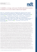 Cover page: Availability, coverage, and scope of health information systems for kidney care across world countries and regions.