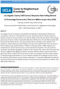 Cover page: Los Angeles County 2020 Census Response Rate Falling Behind 11 Percentage Points and a Third of a Million Lower than 2010