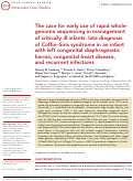 Cover page: The case for early use of rapid whole-genome sequencing in management of critically ill infants: late diagnosis of Coffin–Siris syndrome in an infant with left congenital diaphragmatic hernia, congenital heart disease, and recurrent infections