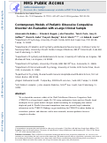 Cover page: Contemporary models of pediatric obsessive–compulsive disorder: An evaluation with a large clinical sample