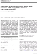 Cover page: Stable carbon and nitrogen incorporation in blood and fin tissue of the catfish Pterygoplichthys disjunctivus (Siluriformes, Loricariidae)