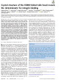 Cover page: Crystal structure of the FERM-folded talin head reveals the determinants for integrin binding