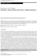Cover page: Boundary-value problems in the theory of lipid membranes