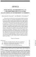 Cover page: FUNCTIONAL GOVERNMENT IN 3-D: A FRAMEWORK FOR EVALUATING ALLOCATIONS OF GOVERNMENT AUTHORITY