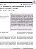 Cover page: The psychobiology of emotional development: The case for examining sociocultural processes