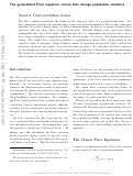 Cover page: The Generalized Price Equation: Forces That Change Population Statistics