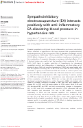 Cover page: Sympathoinhibitory electroacupuncture (EA) interacts positively with anti-inflammatory EA alleviating blood pressure in hypertensive rats