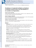 Cover page: The influence of leadership facilitation on relational coordination among primary care team members of accountable care organizations.