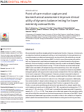 Cover page: Point-of-care motion capture and biomechanical assessment improve clinical utility of dynamic balance testing for lower extremity osteoarthritis.