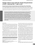 Cover page: Antigen-driven clonal selection shapes the persistence of HIV-1 infected CD4+ T cells in vivo
